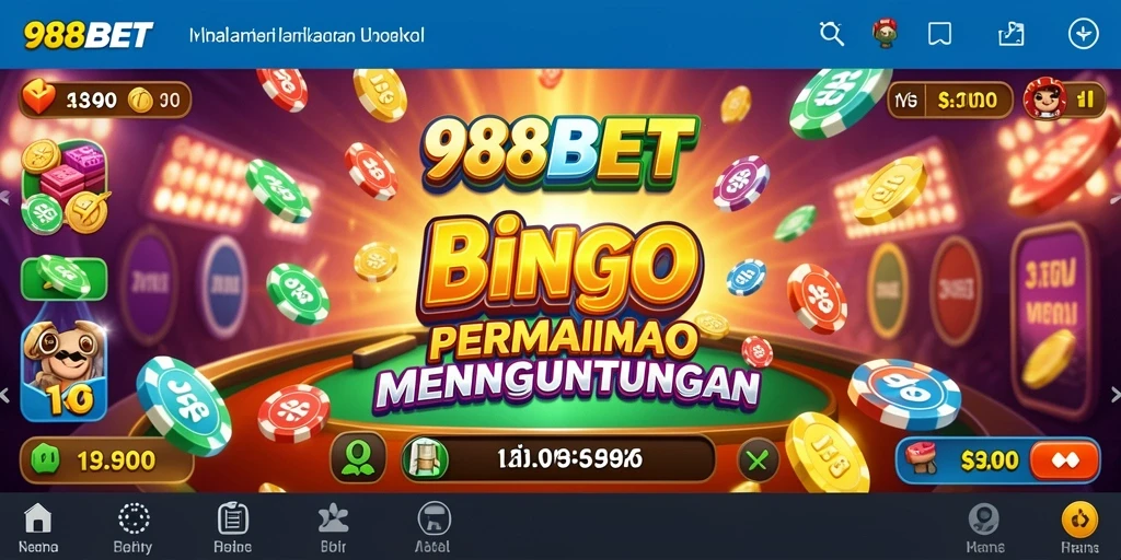 Tampilan utama gameplay Bingo yang seru di 988BET.