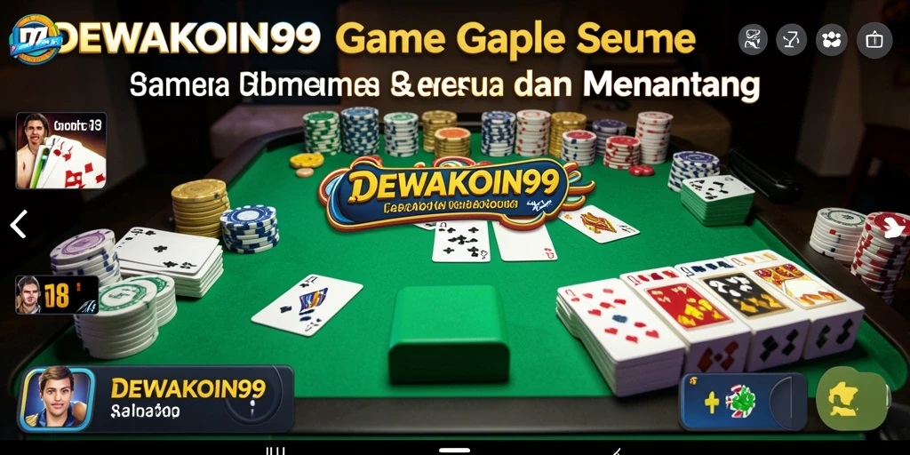 Gameplay seru Gaple di DEWAKOIN99 dengan teman-teman.