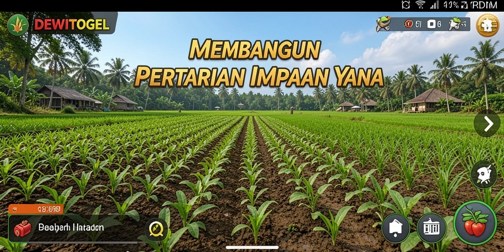 Tampilan gameplay DEWITOGEL saat bertani dan merawat tanaman.