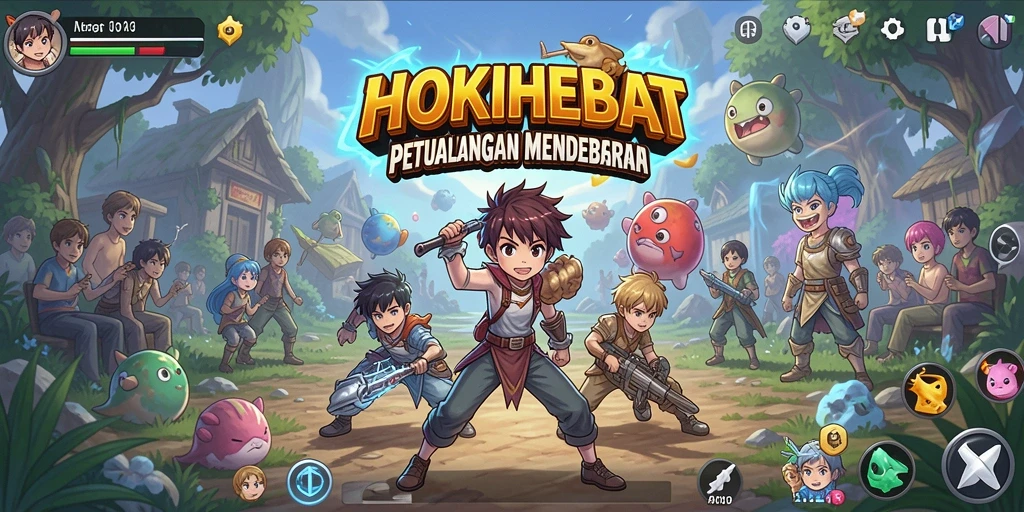 Tangkapan layar HOKIHEBAT menampilkan aksi seru dalam dunia Anime.