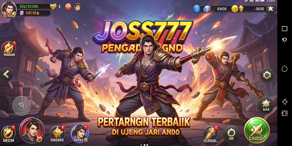 Gameplay JOSS777 menampilkan pertarungan epik antara karakter dengan gerakan dinamis.