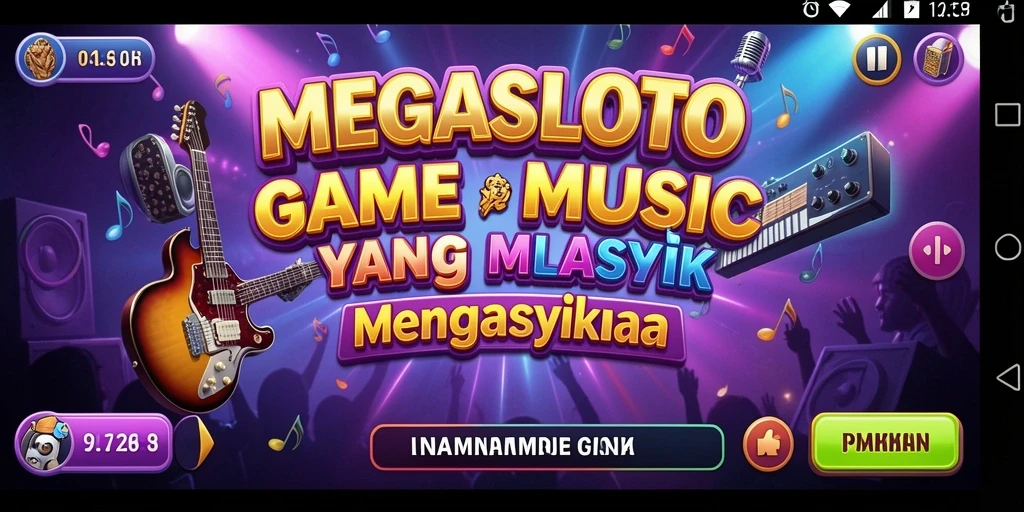 Tampilan gameplay seru di MEGASLOTO dengan berbagai lagu.