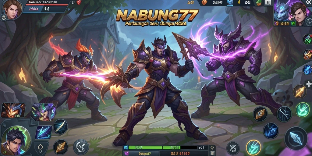 Tampilan gameplay seru dan dinamis dari NABUNG77 di arena pertarungan.