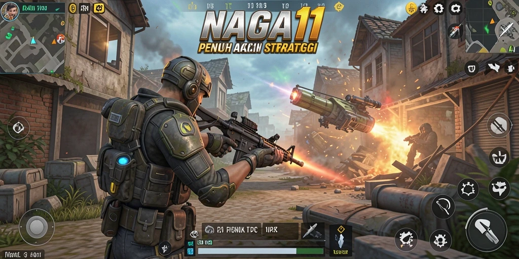 Tampilan gameplay NAGA11 dengan aksi seru dan strategi mendebarkan.