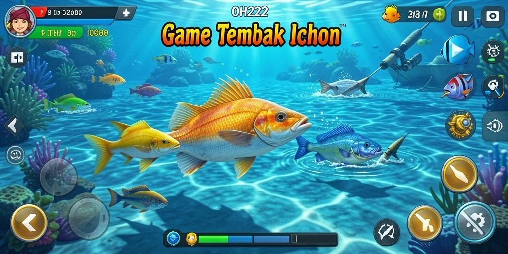 Gameplay Tembak Ikan yang seru dan penuh warna.