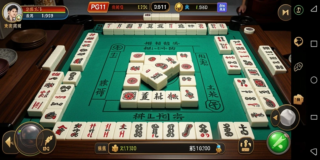 Tampilan gameplay PG11 yang seru dalam permainan Mahjong.