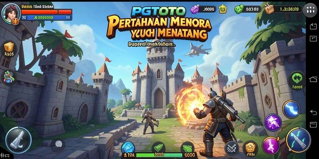 Tampilan menara pertahanan PGTOTO dalam aksi menaklukkan musuh.