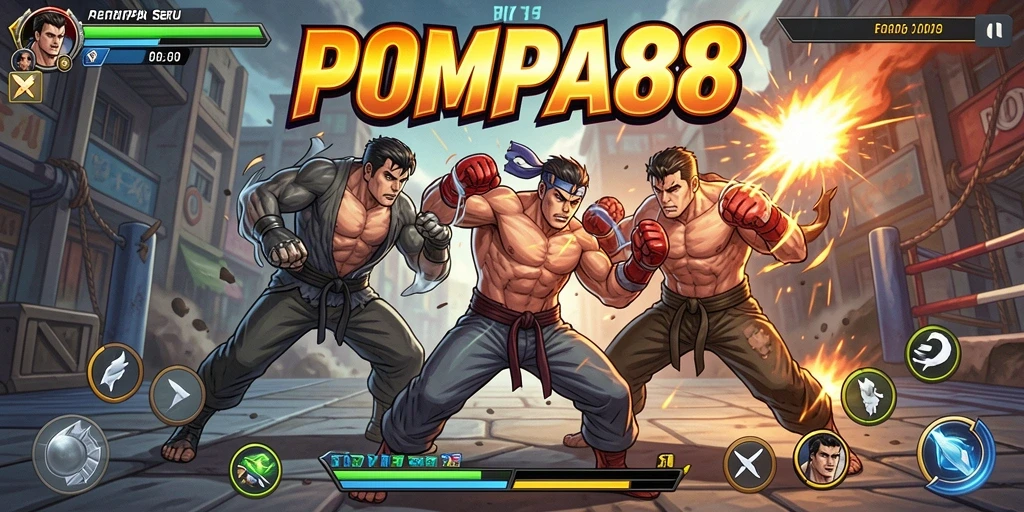 Screenshot POMPA88 menampilkan aksi pertarungan yang mendebarkan.