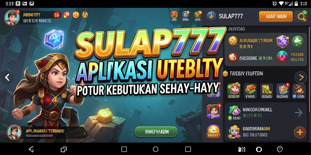 Tampilan utama aplikasi SULAP777 dengan fitur-fitur Utility yang menarik.