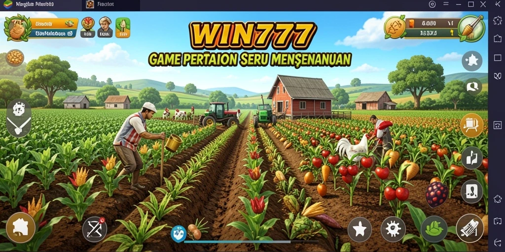 Tangkapan layar gameplay yang menggambarkan pengalaman bertani di WIN777.