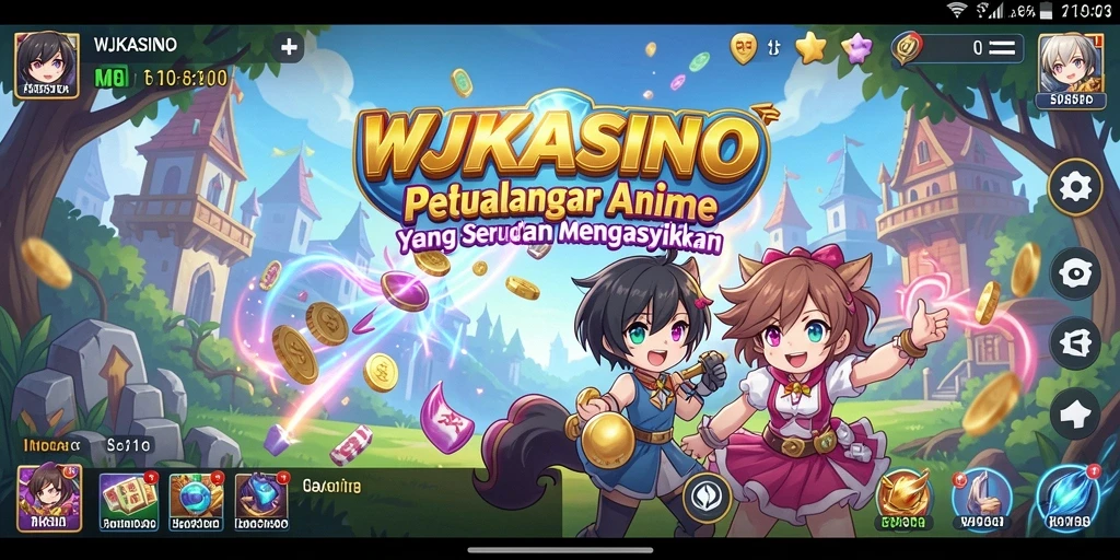 Screenshot gameplay WJKASINO yang menunjukkan aksi seru karakter anime.